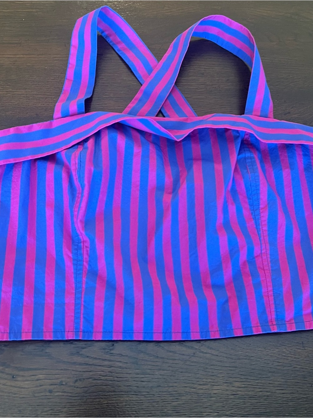 Banana Republic Striped Crop Top in Bright Blue and Pink